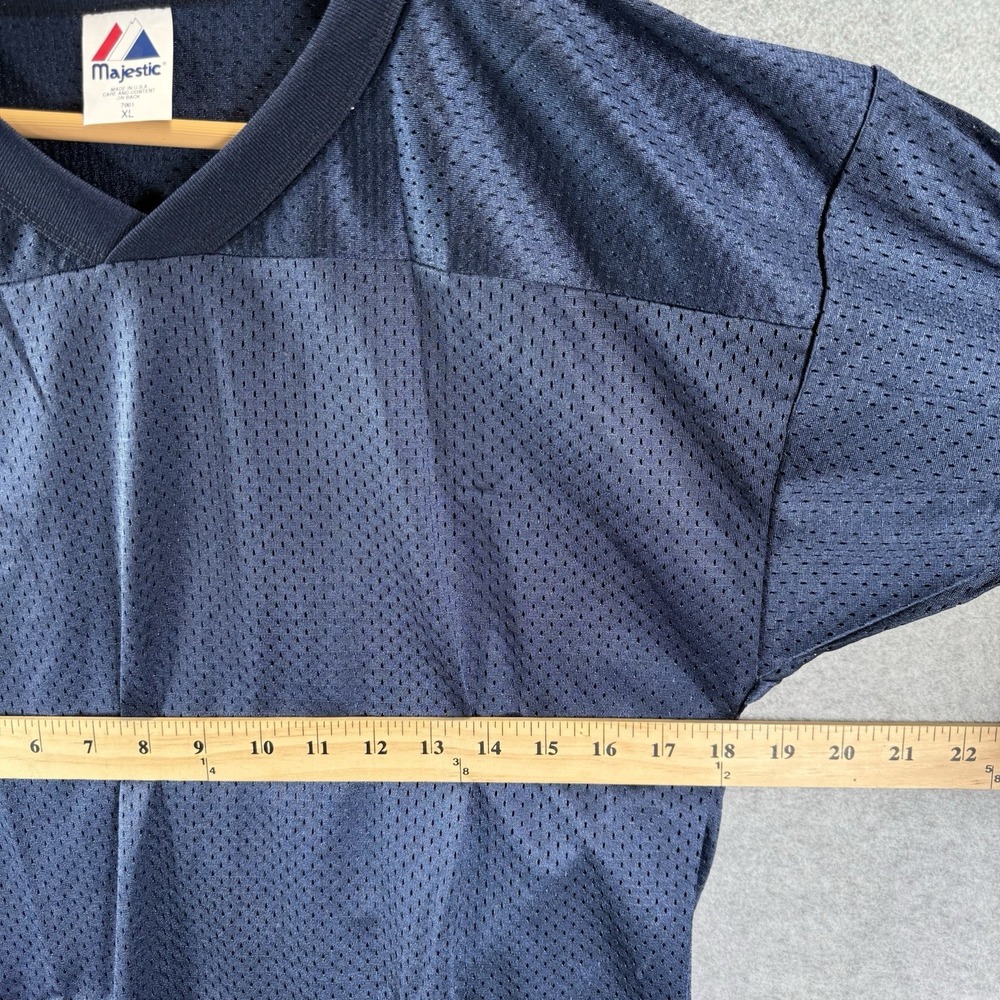 Vintage Majestic Football Practice Jersey Youth XL Blue V Neck Mesh USA Shuffle - Picture 6 of 9